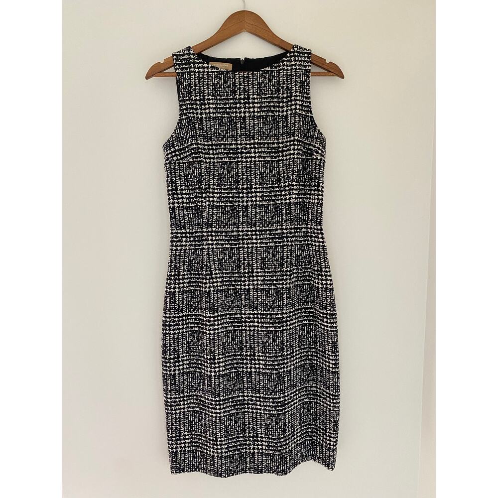 Michael Kors Collection Made in Italy 8 Wool Cotton Black White Shift Dress EUC